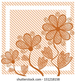 Floral pattern background invitation card vector illustration