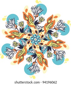 Floral pattern, background, lace. original hand draw line art ornate flower design.