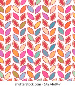 Floral pattern. Background with multicolor rows of leafs. Template for wallpapers, web pages, cards, wrapping papers, surface textures, clothes ornaments