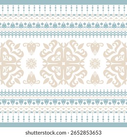 Floral pattern background repeated shape and border, tradition. for decoration, home decor, textile, fabric, clothing, background. flower design.