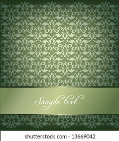 floral pattern background with space for text - green