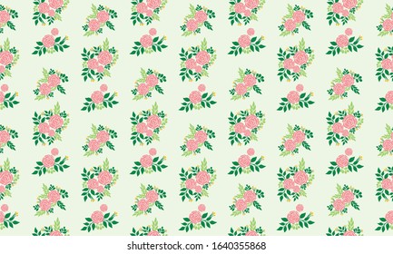 Floral pattern background for spring, with elegant of leaf and floral drawing.