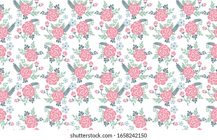 Floral pattern background for spring, with leaf and floral modern design.