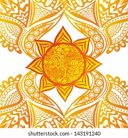 Floral pattern background sun design element nature ornament vector illustration