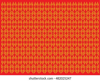 floral pattern background texture wallpaper backdrop textile image isolated vector illustration / Southeast Asia Art style design