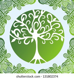 Floral pattern background tree vector illustration