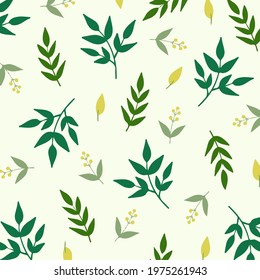 Floral Pattern Background. Tropical Plant Vector Illustration.