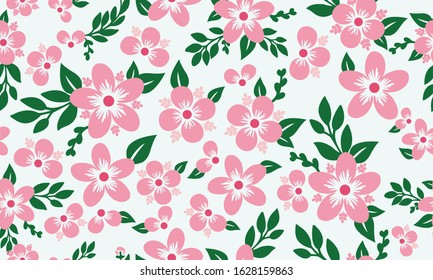 Floral pattern background for valentine, with elegant of leaf and floral drawing concept.