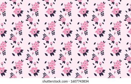 Floral pattern background for valentine, with leaf and flower unique style design.