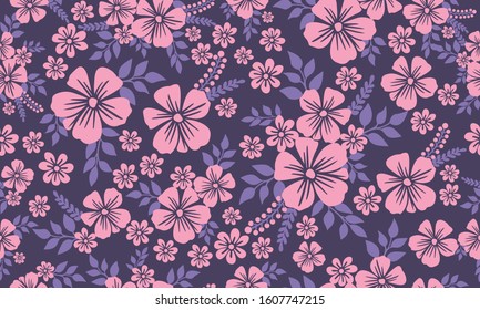 Floral pattern background for valentine, with simple and unique leaf and flower pattern design.