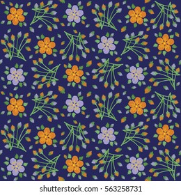 floral pattern, background, vector art-2