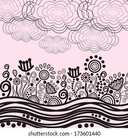 Floral pattern background vector illustration