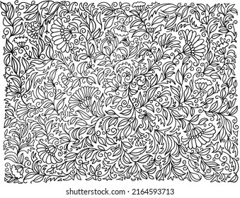 Floral pattern background. Wallpaper vector floral decoration with flower ornamets isolated  on white background.