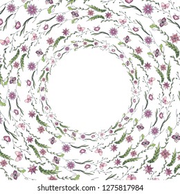 Floral pattern background. Well suited for postcards, leaflets, packaging. Vector illustration. EPS 10. Easy to use for your design.