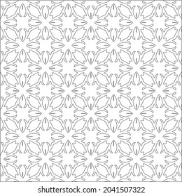 floral pattern background.Repeating geometric pattern from striped elements.  Black pattern. 
