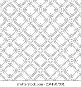 Blumenmuster Hintergrund.Wiederholung geometrischer Muster aus gestreiften Elementen.  Schwarzes Muster. 