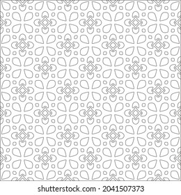 floral pattern background.Repeating geometric pattern from striped elements.  Black pattern. 