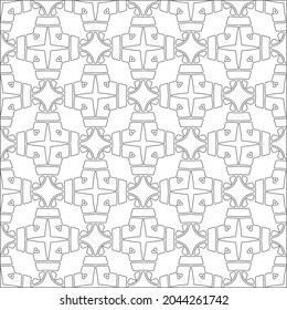 floral pattern background.Repeating geometric pattern from striped elements.  Black pattern. 