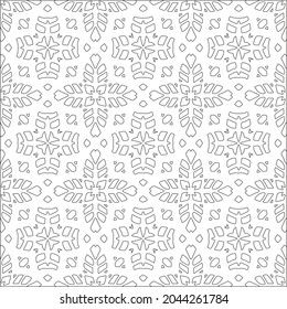 floral pattern background.Repeating geometric pattern from striped elements.  Black pattern. 