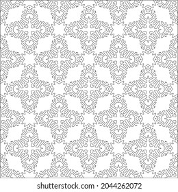 floral pattern background.Repeating geometric pattern from striped elements.  Black pattern. 