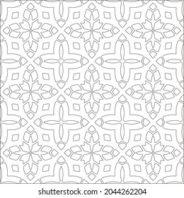 Blumenmuster Hintergrund.Wiederholung geometrischer Muster aus gestreiften Elementen.  Schwarzes Muster. 