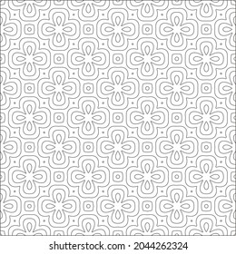 floral pattern background.Repeating geometric pattern from striped elements.  Black pattern. 