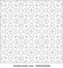 fondo de patrón floral.Patrón geométrico repetido a partir de elementos rayados.  Patrón negro. 
