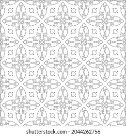 floral pattern background.Repeating geometric pattern from striped elements.  Black pattern. 