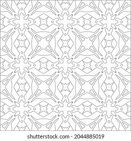 floral pattern background.Repeating geometric pattern from striped elements.  Black pattern. 