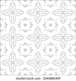Blumenmuster Hintergrund.Wiederholung geometrischer Muster aus gestreiften Elementen.  Schwarzes Muster. 