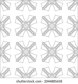 Blumenmuster Hintergrund.Wiederholung geometrischer Muster aus gestreiften Elementen.  Schwarzes Muster. 
