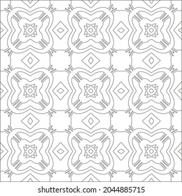 Blumenmuster Hintergrund.Wiederholung geometrischer Muster aus gestreiften Elementen.  Schwarzes Muster. 