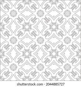 floral pattern background.Repeating geometric pattern from striped elements.  Black pattern. 