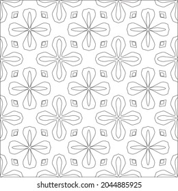 Blumenmuster Hintergrund.Wiederholung geometrischer Muster aus gestreiften Elementen.  Schwarzes Muster. 