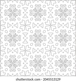 floral pattern background.Repeating geometric pattern from striped elements.  Black pattern. 