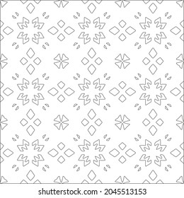 Blumenmuster Hintergrund.Wiederholung geometrischer Muster aus gestreiften Elementen.  Schwarzes Muster. 