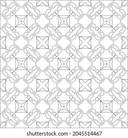Blumenmuster Hintergrund.Wiederholung geometrischer Muster aus gestreiften Elementen.  Schwarzes Muster. 