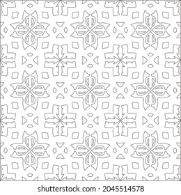 Blumenmuster Hintergrund.Wiederholung geometrischer Muster aus gestreiften Elementen.  Schwarzes Muster. 