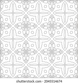 floral pattern background.Repeating geometric pattern from striped elements.  Black pattern. 