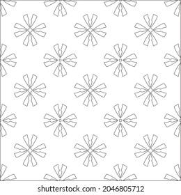 Blumenmuster Hintergrund.Wiederholung geometrischer Muster aus gestreiften Elementen.  Schwarzes Muster. 