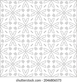 floral pattern background.Repeating geometric pattern from striped elements.  Black pattern. 