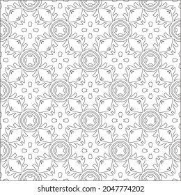 floral pattern background.Repeating geometric pattern from striped elements.  Black pattern. 
