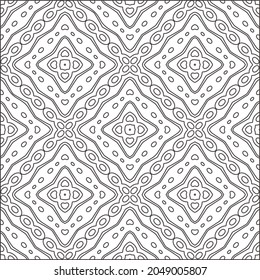 floral pattern background.Repeating geometric pattern from striped elements.  Black pattern. 