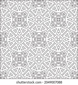 floral pattern background.Repeating geometric pattern from striped elements.  Black pattern. 