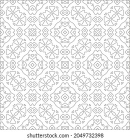 floral pattern background.Repeating geometric pattern from striped elements.  Black pattern. 