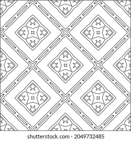 floral pattern background.Repeating geometric pattern from striped elements.  Black pattern. 