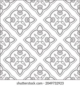 floral pattern background.Repeating geometric pattern from striped elements.  Black pattern. 