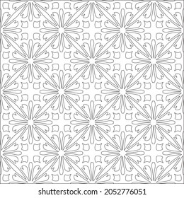 Blumenmuster Hintergrund.Wiederholung geometrischer Muster aus gestreiften Elementen.  Schwarzes Muster. 