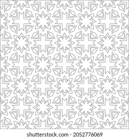 floral pattern background.Repeating geometric pattern from striped elements.  Black pattern. 