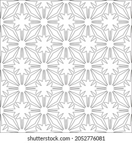 Blumenmuster Hintergrund.Wiederholung geometrischer Muster aus gestreiften Elementen.  Schwarzes Muster. 